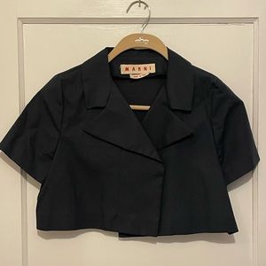 Marni Cropped Blue Jacket (42)